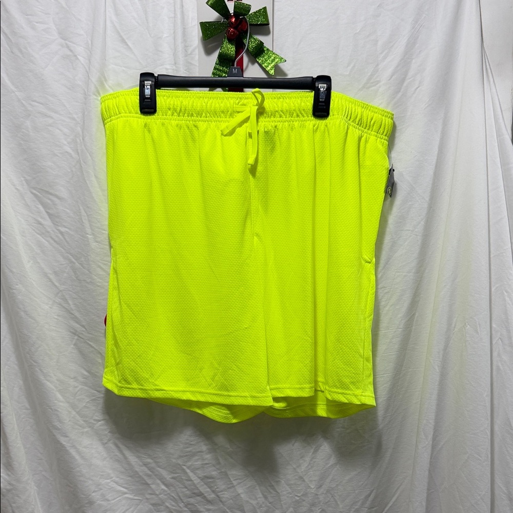 Athletic Works Men's Neon Yellow Sports Shorts